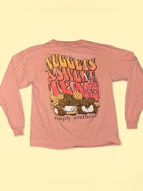 Simply Southern “Raised on Nuggets & Sweet Tea” Long Sleeve Tee Size M
